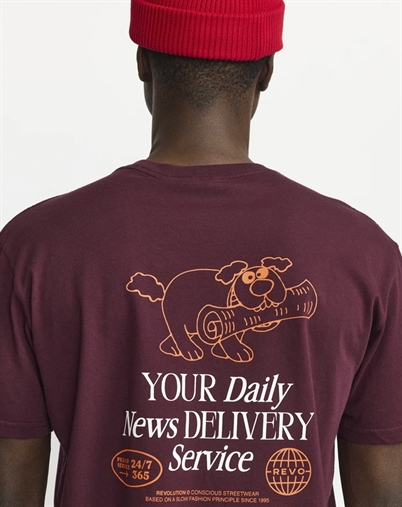 Revolution - Application T-Shirt - Burgundy 
